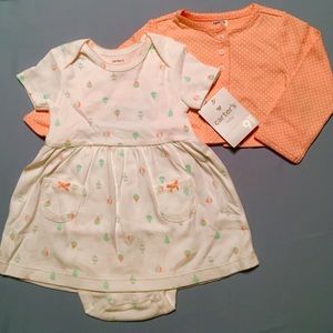 New Carters Hot Air Balloon Dress Cardigan Set